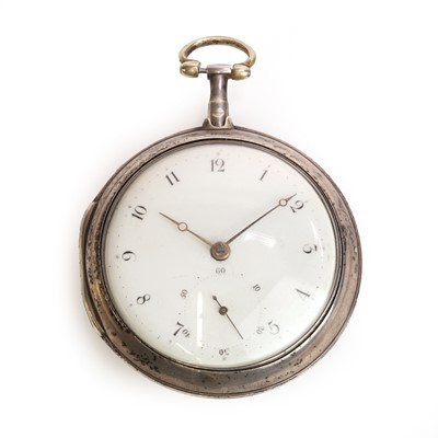 Lot 1286 - A silver pair cased open faced verge fusee pocket watch