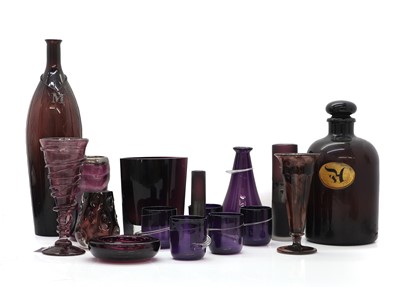 Lot 153 - A collection of amethyst glass items
