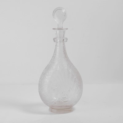 Lot 48 - An intaglio cut 'Rock Crystal' glass decanter