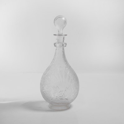 Lot 48 - An intaglio cut 'Rock Crystal' glass decanter
