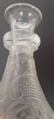 Lot 48 - An intaglio cut 'Rock Crystal' glass decanter