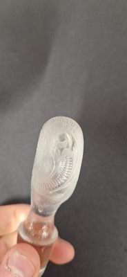 Lot 48 - An intaglio cut 'Rock Crystal' glass decanter