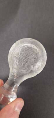 Lot 48 - An intaglio cut 'Rock Crystal' glass decanter