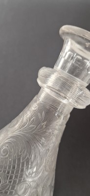 Lot 48 - An intaglio cut 'Rock Crystal' glass decanter