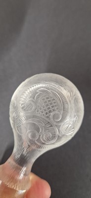 Lot 48 - An intaglio cut 'Rock Crystal' glass decanter