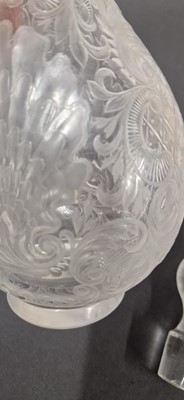 Lot 48 - An intaglio cut 'Rock Crystal' glass decanter