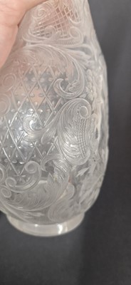 Lot 48 - An intaglio cut 'Rock Crystal' glass decanter