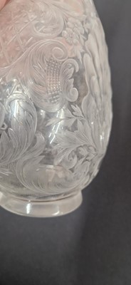 Lot 48 - An intaglio cut 'Rock Crystal' glass decanter