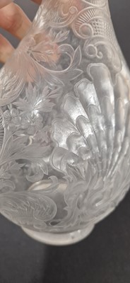 Lot 48 - An intaglio cut 'Rock Crystal' glass decanter