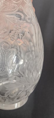 Lot 48 - An intaglio cut 'Rock Crystal' glass decanter