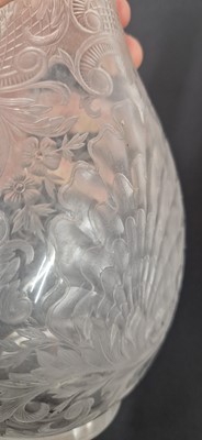 Lot 48 - An intaglio cut 'Rock Crystal' glass decanter