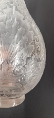 Lot 48 - An intaglio cut 'Rock Crystal' glass decanter