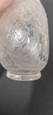 Lot 48 - An intaglio cut 'Rock Crystal' glass decanter