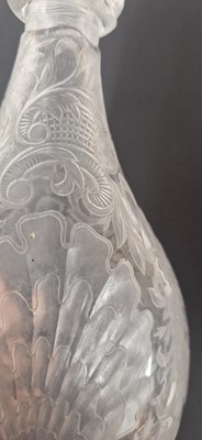 Lot 48 - An intaglio cut 'Rock Crystal' glass decanter