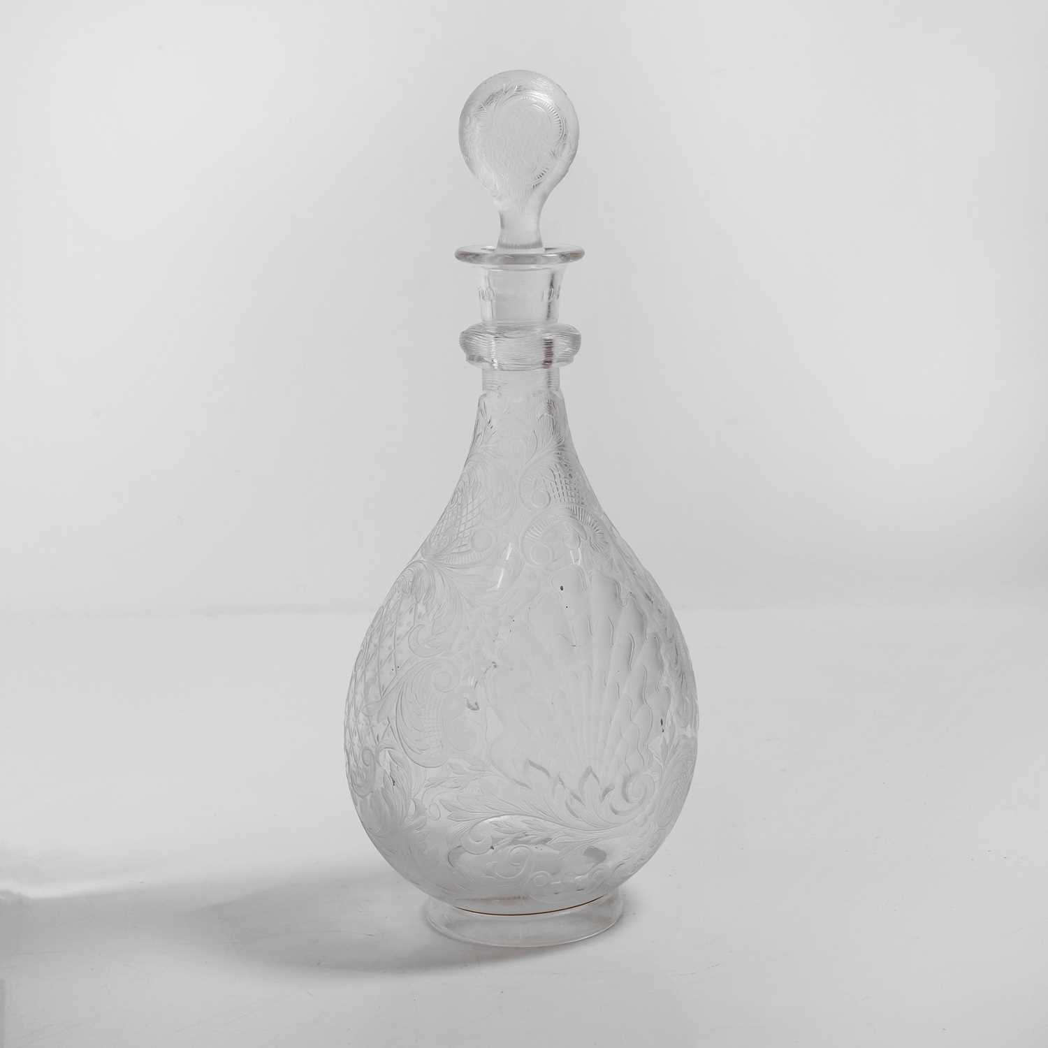 Lot 48 - An intaglio cut 'Rock Crystal' glass decanter