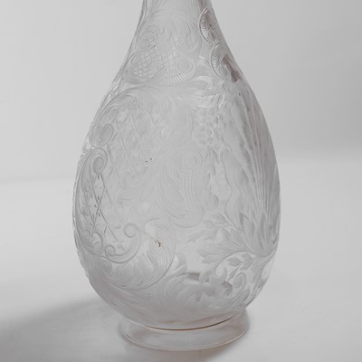 Lot 48 - An intaglio cut 'Rock Crystal' glass decanter