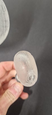 Lot 48 - An intaglio cut 'Rock Crystal' glass decanter