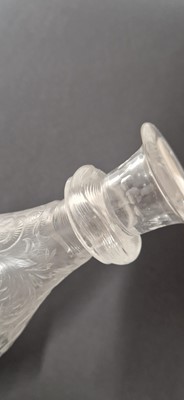 Lot 48 - An intaglio cut 'Rock Crystal' glass decanter