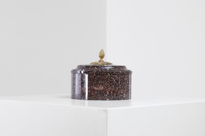 Lot 419 - An ormolu-mounted Blyberg porphyry butter box