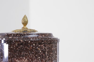 Lot 419 - An ormolu-mounted Blyberg porphyry butter box