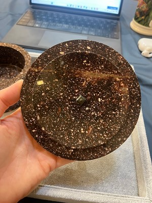 Lot 419 - An ormolu-mounted Blyberg porphyry butter box