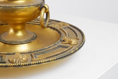Lot 406 - A grand tour gilt-metal inkwell