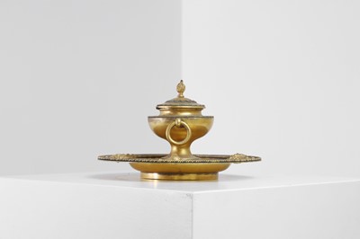 Lot 406 - A grand tour gilt-metal inkwell