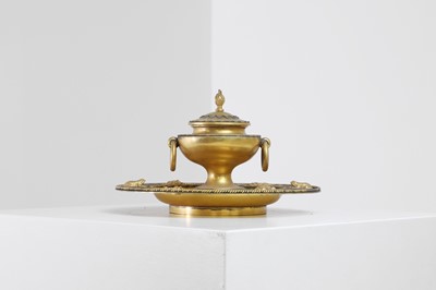 Lot 406 - A grand tour gilt-metal inkwell