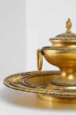 Lot 406 - A grand tour gilt-metal inkwell