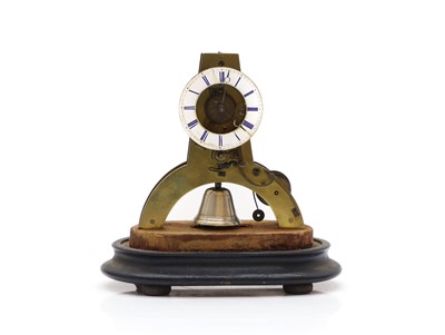 Lot 82 - A French mantel clock, with glass dome