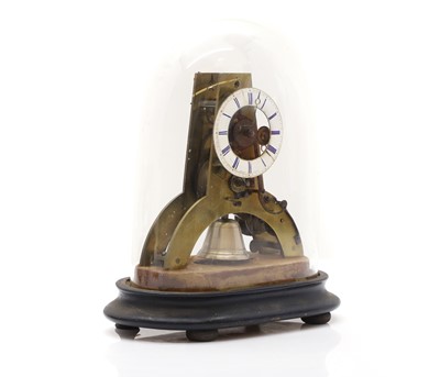 Lot 82 - A French mantel clock, with glass dome