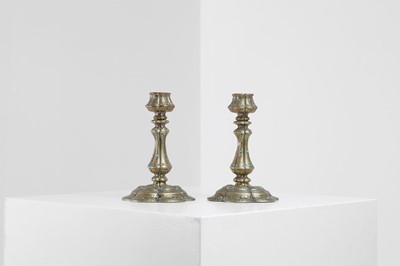 Lot 329 - A pair of small brass candlesticks