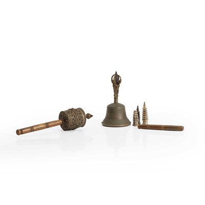 Lot 52 - A Tibetan Buddhist prayer wheel