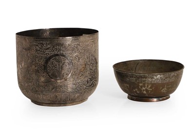 Lot 54 - A Southeast Asian white metal bowl
