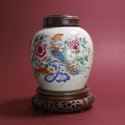 Lot 56 - A Chinese famille rose ginger jar