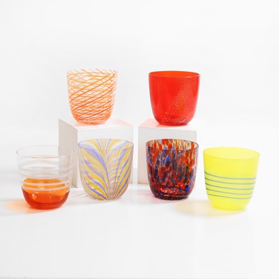 Lot 179 - A group of six Carlo Moretti glass tumblers