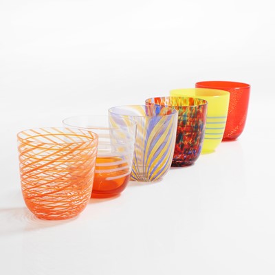 Lot 179 - A group of six Carlo Moretti glass tumblers