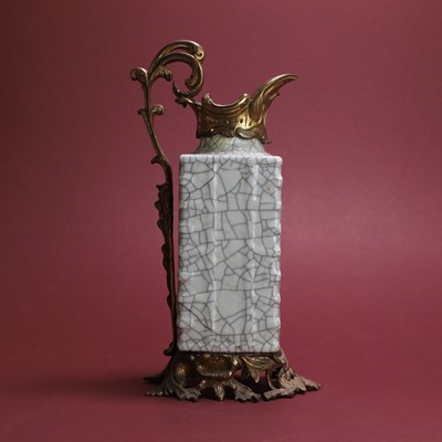 Lot 60 - A Chinese ge-type glazed cong vase