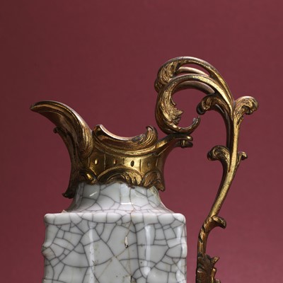 Lot 60 - A Chinese ge-type glazed cong vase