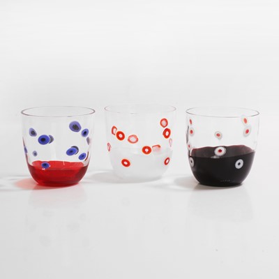 Lot 178 - A group of three Carlo Moretti glass tumblers
