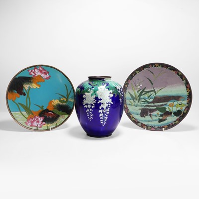 Lot 220 - Three Japanese cloisonné items