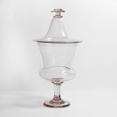 Lot 164 - A glass pedestal vase and cover