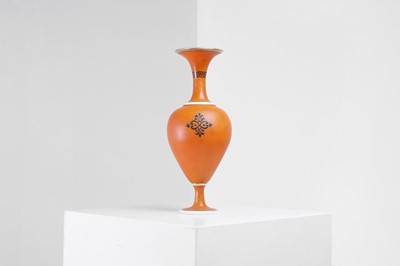 Lot 313 - A neoclassical enamelled opaline glass vase