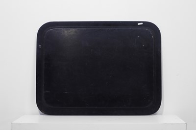 Lot 368 - A Victorian parcel-gilt and black-lacquered papier mâché tray by Jennens & Bettridge