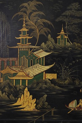 Lot 368 - A Victorian parcel-gilt and black-lacquered papier mâché tray by Jennens & Bettridge