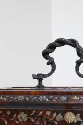 Lot 373 - A rosewood, tortoiseshell, mother-of-pearl and ivory desk stand