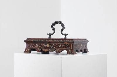 Lot 373 - A rosewood, tortoiseshell, mother-of-pearl and ivory desk stand