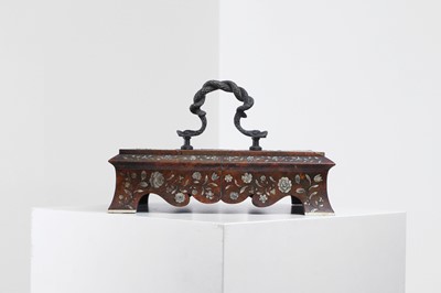 Lot 373 - A rosewood, tortoiseshell, mother-of-pearl and ivory desk stand