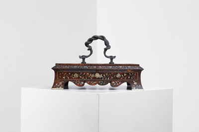 Lot 373 - A rosewood, tortoiseshell, mother-of-pearl and ivory desk stand