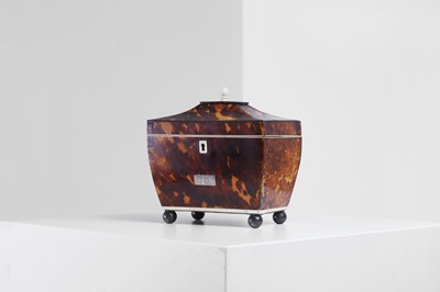 Lot 306 - A Regency tortoiseshell and ivory tea caddy